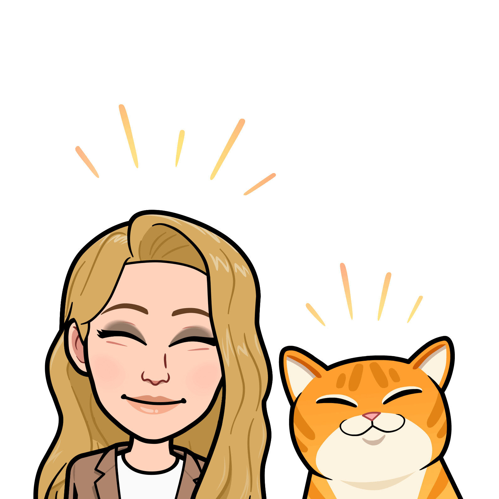 Sticker Portrait mit Oranger Katze